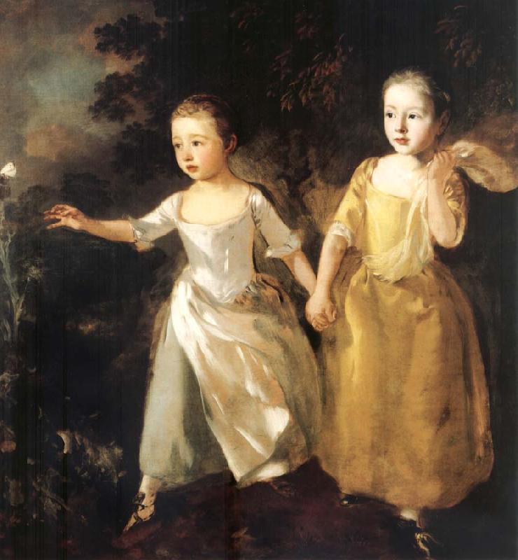 Thomas Gainsborough The Painter-s Daughters chasing a Butterfly oil painting image